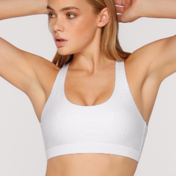 Lorna Jane Delphine Sports Bra in White - Picture 2 of 3
